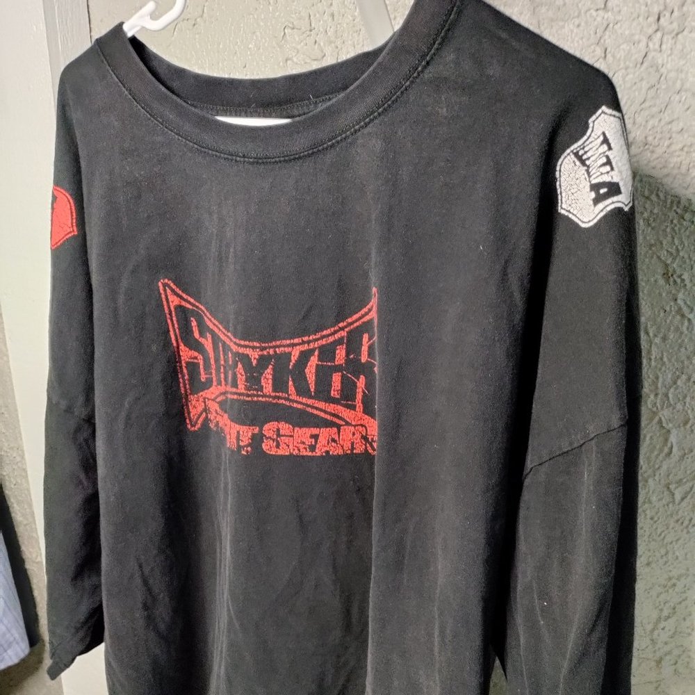 Hood Stryker Fight Gear MMA "Live Free or Die" Flag Skull Shirt Men's Size 8XL